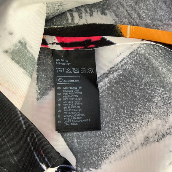 H&M Women's‎ Small Shift DRESS Sleeveless Abstract Print Multi Color Paint Brush - Picture 10 of 12